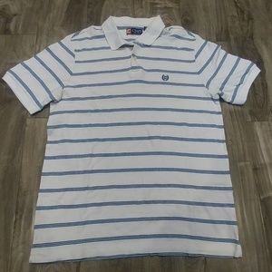 White sStriped Chaps Polo Shirt (L)